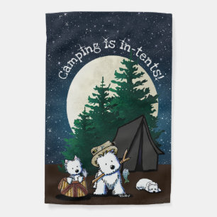 KiniArt Westie CAMPING Garden Flag