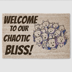 KiniArt Westie Chaotic Bliss Fiber Doormat