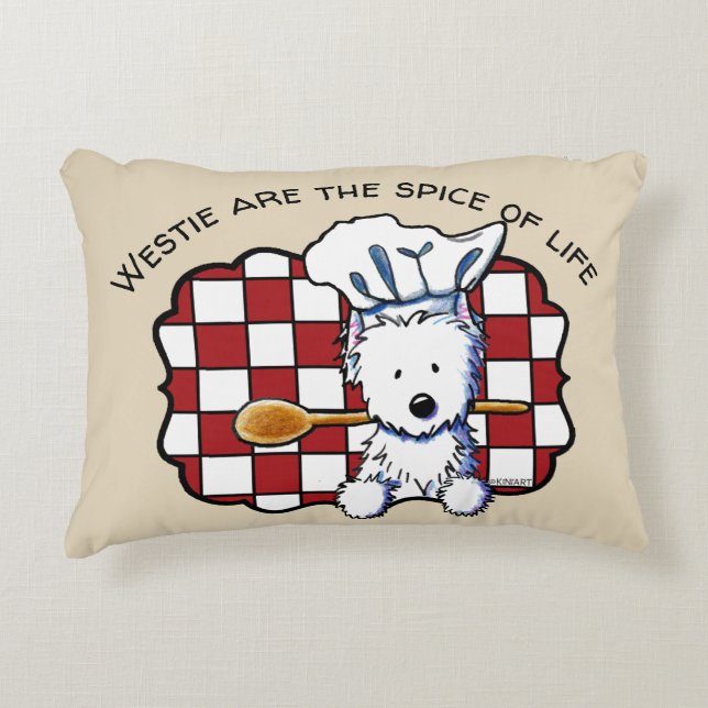 KiniArt Westie Chef Accent Pillow (Front)