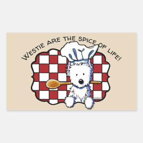 KiniArt Westie Chef Rectangular Sticker