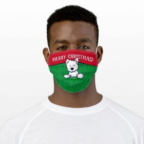 KiniArt Westie Christmas Adult Cloth Face Mask