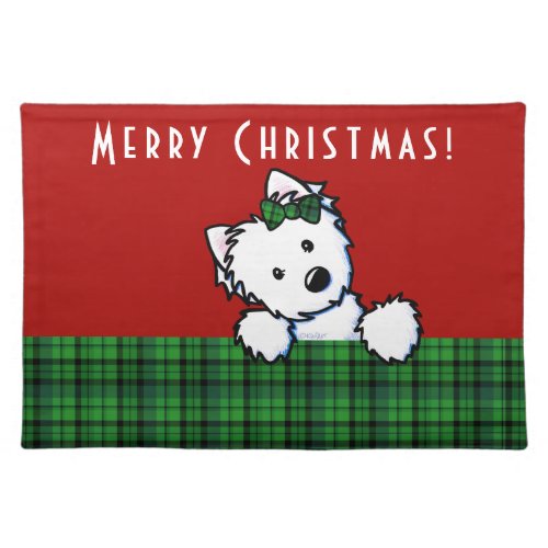 KiniArt Westie Christmas Cloth Placemat