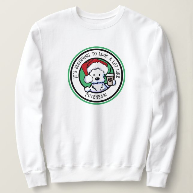 KiniArt Westie Christmas Coffee Sweatshirt (Design Front)