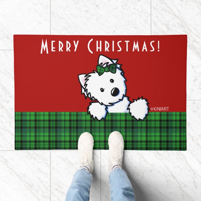 KiniArt Westie Christmas Doormat (Indoor)