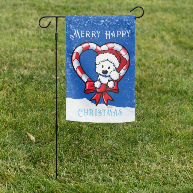 KiniArt Westie Christmas Love Garden Flag (In SItu)