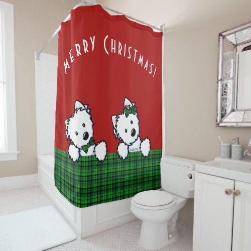 KiniArt Westie Christmas Shower Curtain