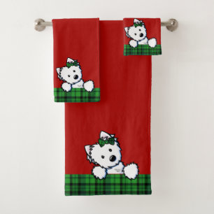 KiniArt Westie Christmas Towel Set