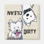 KiniArt Westie Clean Dirty Dishwasher magnet