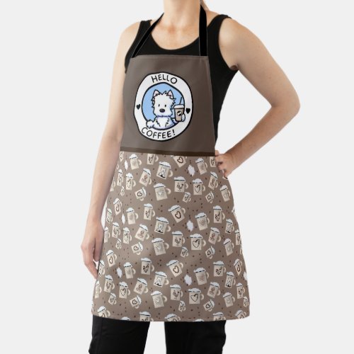 KiniArt Westie Coffee Love All_Over Print Apron