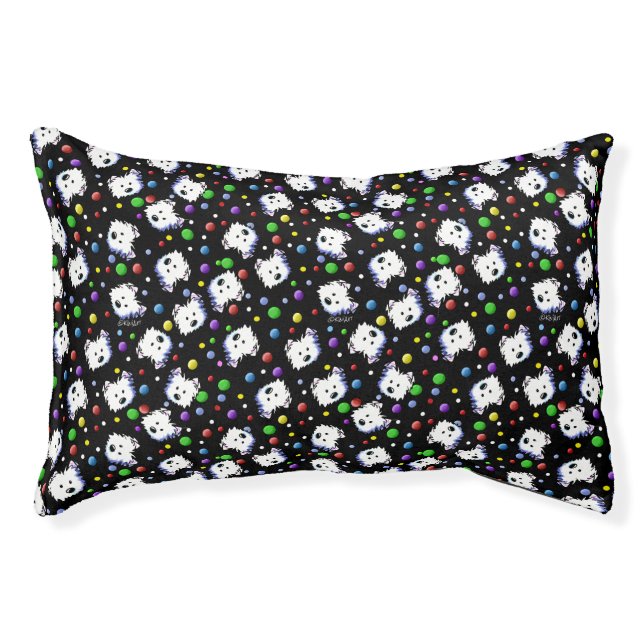 KiniArt Westie Confetti Pet Bed (Front)