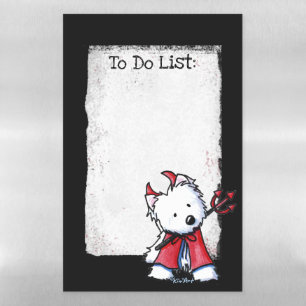 KiniArt Westie Devil Magnetic To Do List Dry Erase Sheet