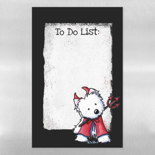 KiniArt Westie Devil Magnetic To Do List Magnetic Dry Erase Sheet