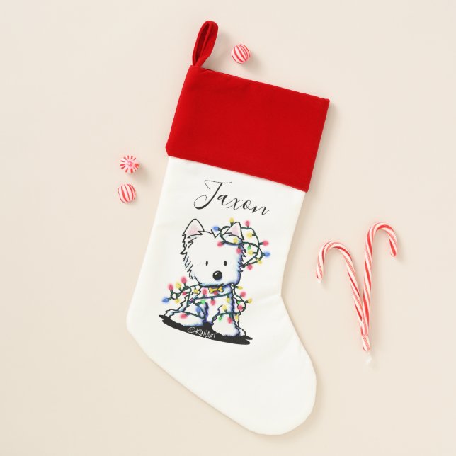 KiniArt Westie Dog Christmas Stocking (Front)