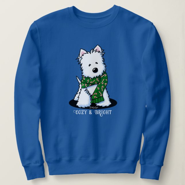KiniArt Westie Dog Christmas Sweatshirt (Design Front)