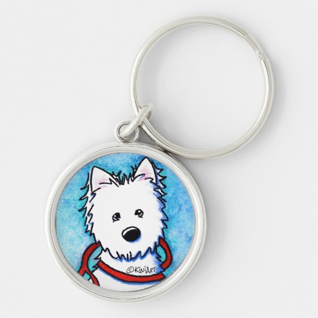 KiniArt Westie Dog Painting Key Chain (Front)