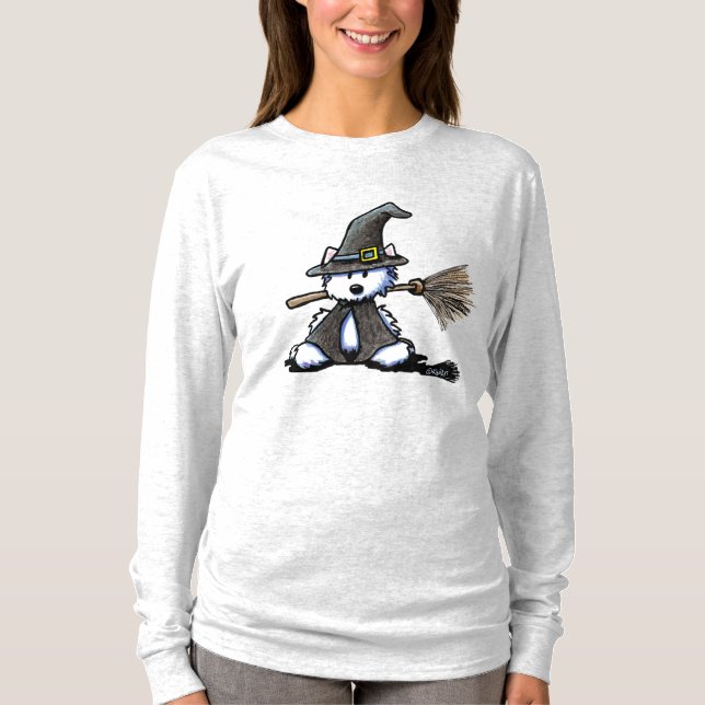 KiniArt Westie Dog Witch T-Shirt (Front)