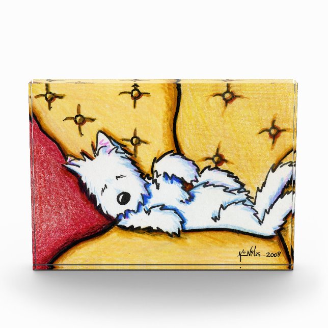 KiniArt Westie DOGNAPPED Acrylic Award (Front)