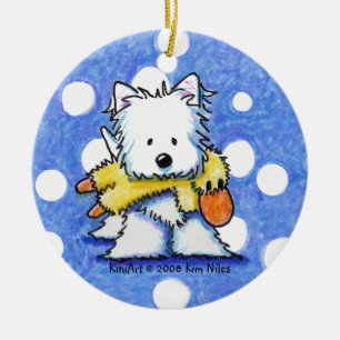 KiniArt Westie & Duck Toy Ornament