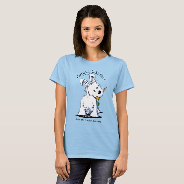 KiniArt Westie Easter Bummy T-Shirt (Front Full)
