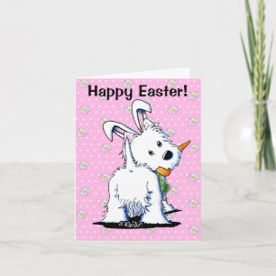 KiniArt Westie Easter Bunny Holiday Card