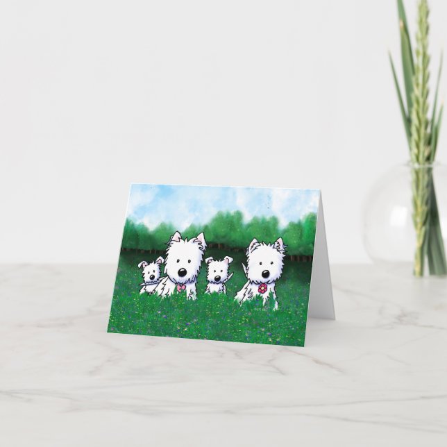 KiniArt Westie Family Note Card (Front)