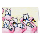 KiniArt Westie Flamingos (Front Horizontal)