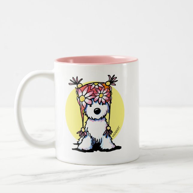 KiniArt Westie Floral Hat Mug (Left)