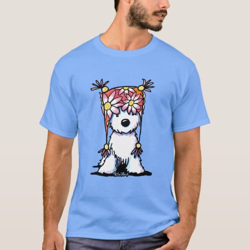 KiniArt Westie Floral Hat T_Shirt