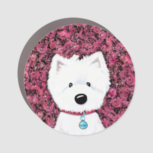KiniArt Westie Floral Impressions Magnet
