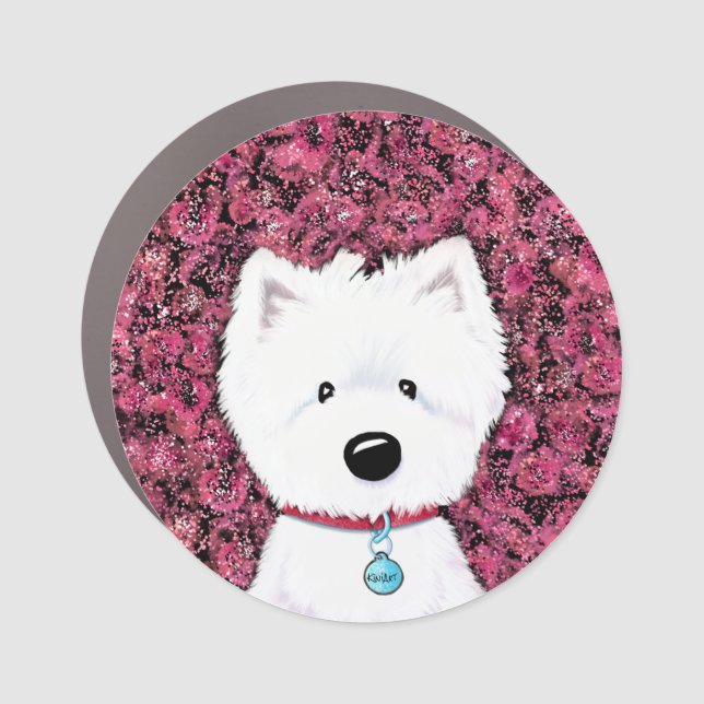 KiniArt Westie Floral Impressions Magnet (Front)