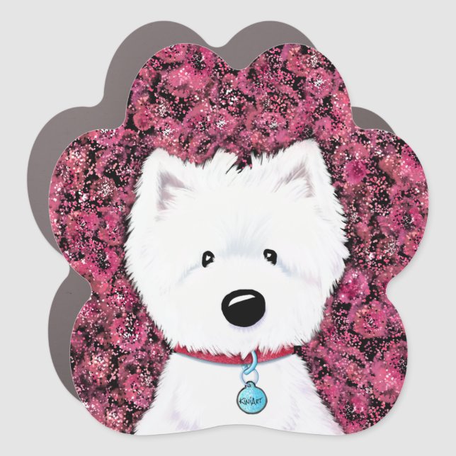 KiniArt Westie Floral Impressions Magnet (Front)