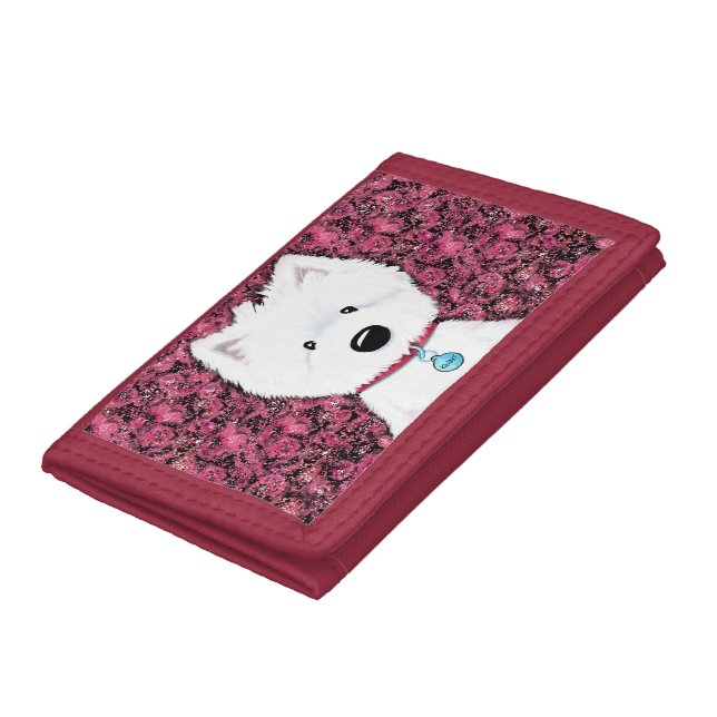 KiniArt Westie Floral Impressions Trifold Wallet (Bottom)