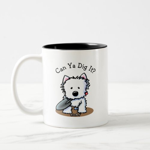 KiniArt Westie Garden Helper Dog Two_Tone Coffee Mug