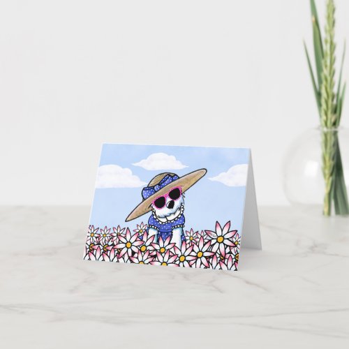 KiniArt Westie Girl Floral Note Card