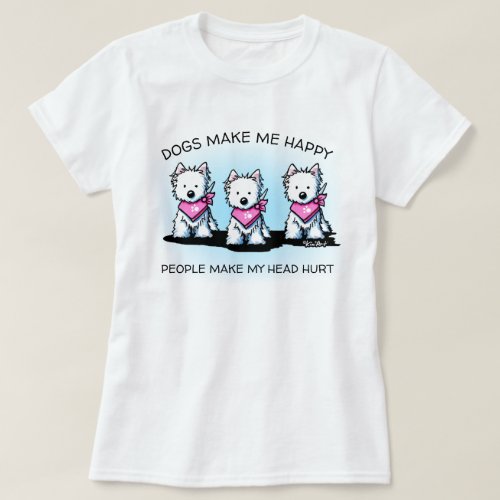 KiniArt Westie Girl Trio Dog Lovers T_Shirt