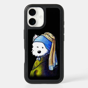 KiniArt Westie Girl With Pearl Earring iPhone 16 Case