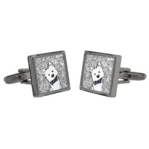 KiniArt Westie Glamour Boy Cufflinks