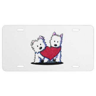 KiniArt Westie Heartfelt Delivery License Plate