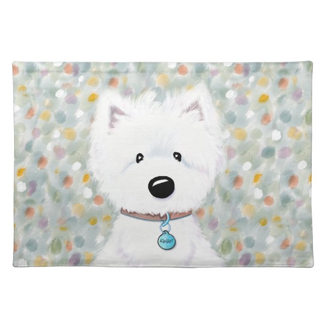 KiniArt Westie Impressions Cloth Placemat (Front)