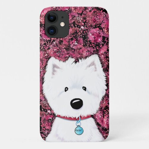 KiniArt Westie Impressions Floral iPhone 11 Case