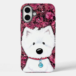 KiniArt Westie Impressions Floral iPhone 16 Plus Case