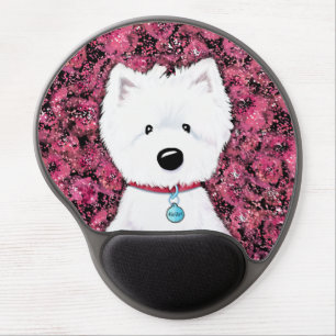 KiniArt Westie Impressions Floral Gel Mouse Pad