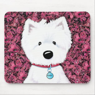 KiniArt Westie Impressions Floral Mouse Pad