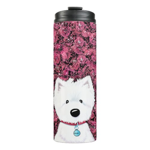 KiniArt Westie Impressions Floral Thermal Tumbler