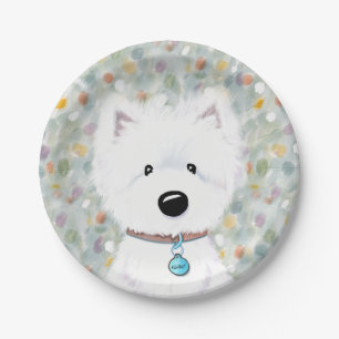 KiniArt Westie Impressions Paper Plates