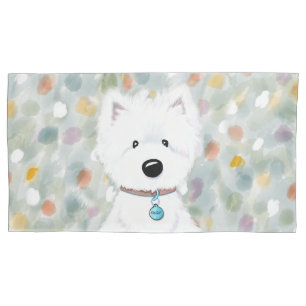 KiniArt Westie Impressions Pillow Case