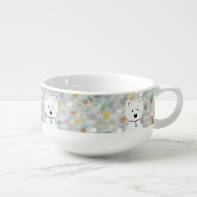 KiniArt Westie Impressions Soup Mug (Left)