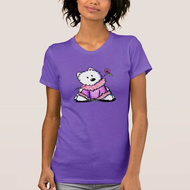 KiniArt Westie In Pink T-Shirt (Front)