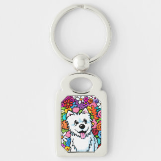 KiniArt Westie Joyful Garden Keychain