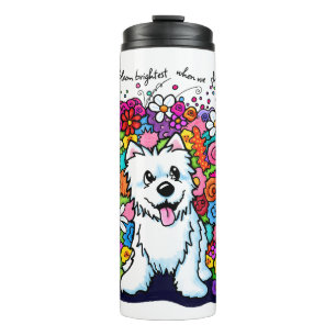 KiniArt Westie Joyful Garden Thermal Tumbler